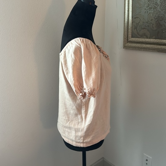 Forme REFORME peach linen rayon boho casual top Sz S - Picture 2 of 5